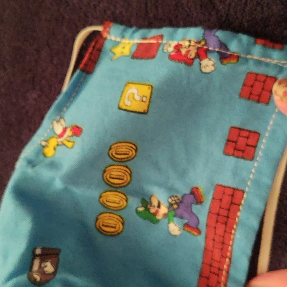 Hand-Crafted Super Mario Brothers Face Mask - EUC